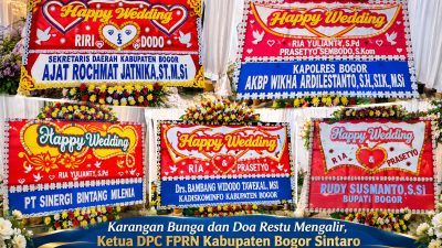 Karangan Bunga dan Doa Restu Mengalir, Ketua DPC FPRN Kabupaten Bogor Sintaro Ucapkan Terima Kasih